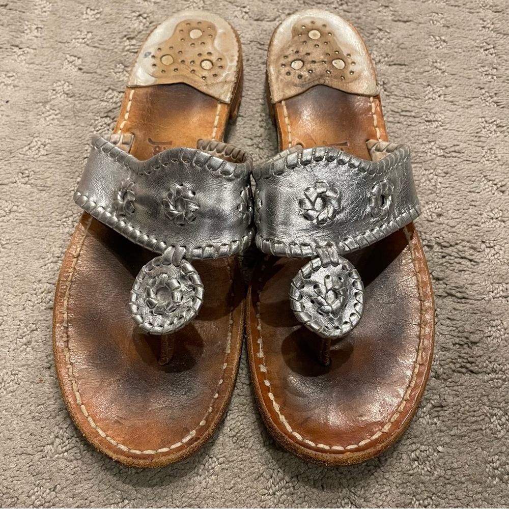 Jack Rogers Palm Beach Silver Size 9